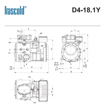 Compresor Frascold semiermetic D4-18.1 Y